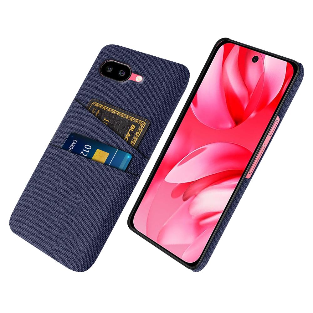 For Google Pixel 9a Case Cloth+Hard PC Phone Cover with Dual Card Slots
