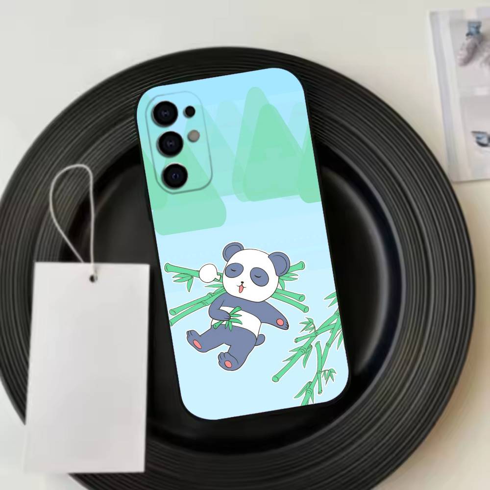 Cute Lucky P-Panda  Phone Case For Samsung S25,S24,S21,S22,S23,S30,Ultra,S20,Plus,Fe,Lite,Note,10,Black Cover