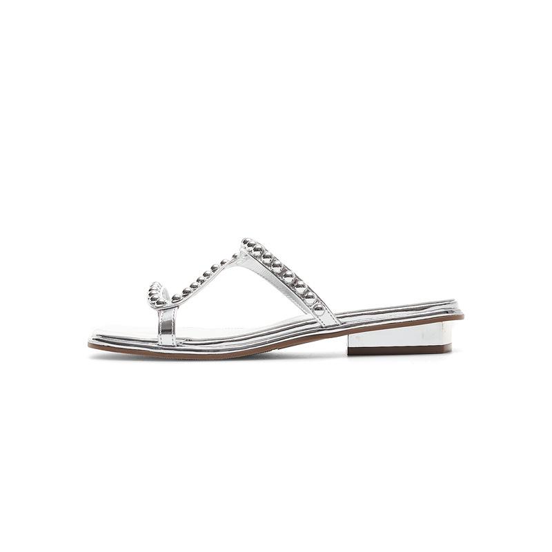 Augustine French slippers women's wear 2025 new summer temperament with skirt fashion high-end sandals