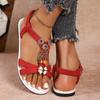 Fashion Women's Summer Fashion Boho Non-Slip Versatile Sandals Casual Metal Buckle Soft Slip Non-Slip Flat Sandals
