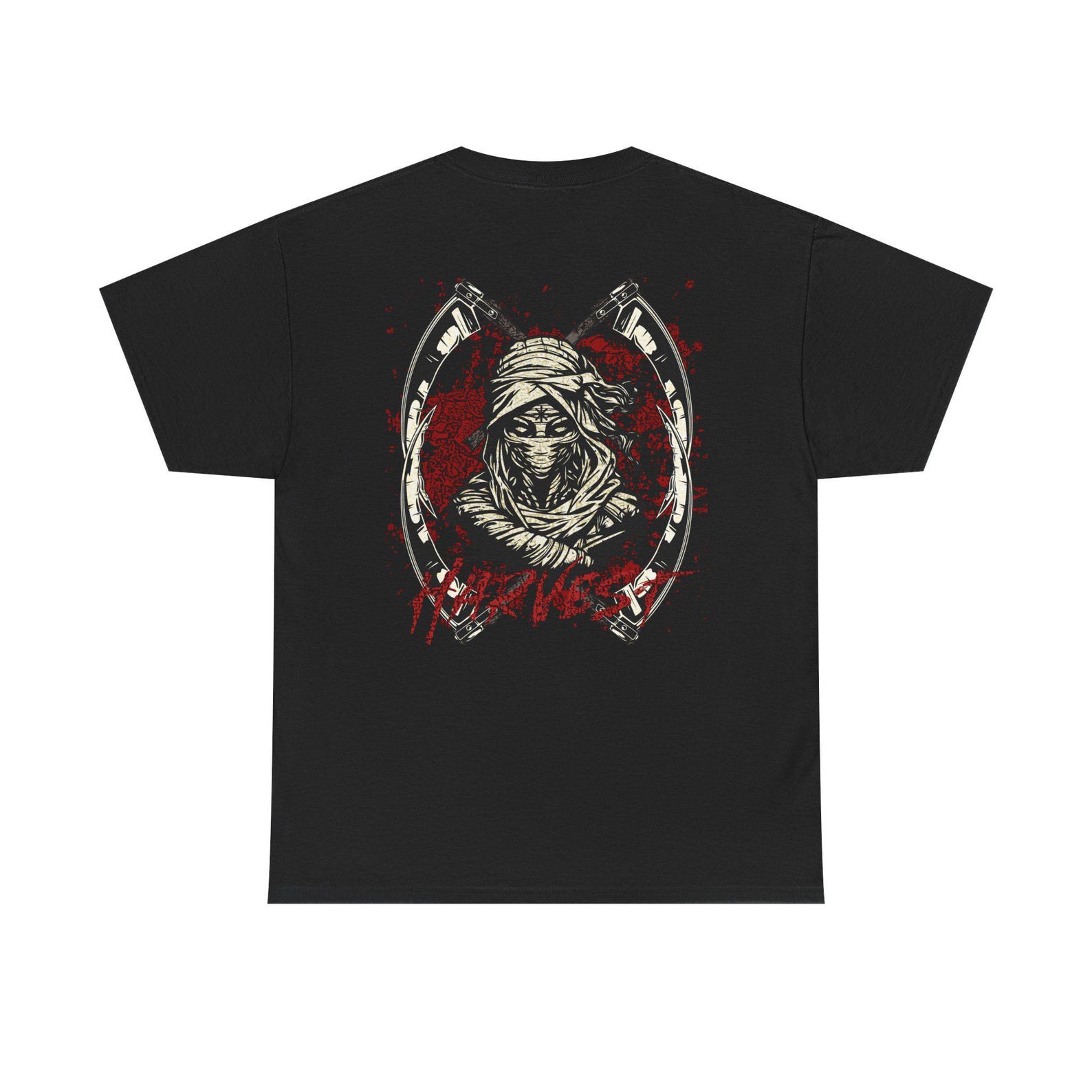 Hooded Skull Reaper Harvest T-Shirt | Scythe, Mummy, Bloody Metal Alternative 3XL