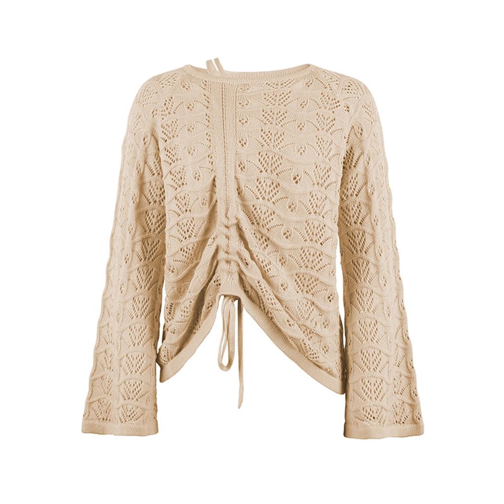 Women's Casual Fashion 2022 Long Sleeved Knitting Solid Color Sweater Top