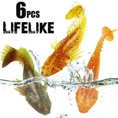 Ψάρεμα θέλγητρα είδος ψάρεμα 3 χρώματα Soft Lures Fishing Bait for Bass Trout συσκευασία 6 τεμ.