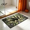Non-slip Floor Mat 3D Skeleton Halloween Rug, Spooky Optical Illusion Entrance Depth Rug Pattern Non-Slip for Living Room Bedroom Decor Door