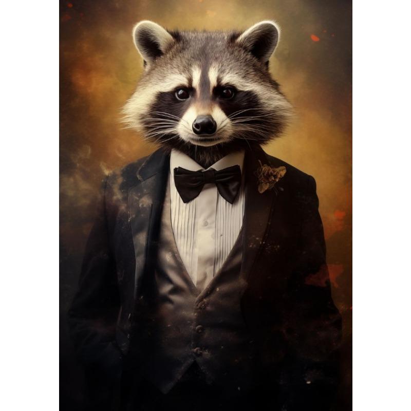 Animale Vintage în Smochinguri Lup Tigru Zebră Urs Iepure Poster Artă Pictură pe Pânză Imprimeuri de Perete Imagine Living Room Decor Acasă