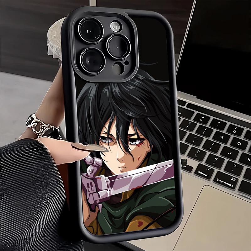 Phone Case for iPhone 17 Air 16E 15 16 Pro Max A-Attack On T-Titan Mikasa Cover 14 Plus 13 12 Mini Soft Shell Silicone Fundas