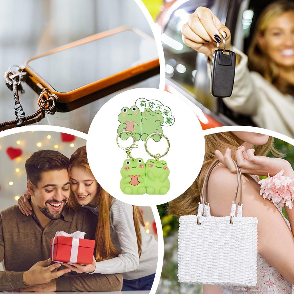 [Gevrkjenp] Magnetic Keychain for Couples, Magnetic Keychain for Couples | 2X Cartoon Animal Bag