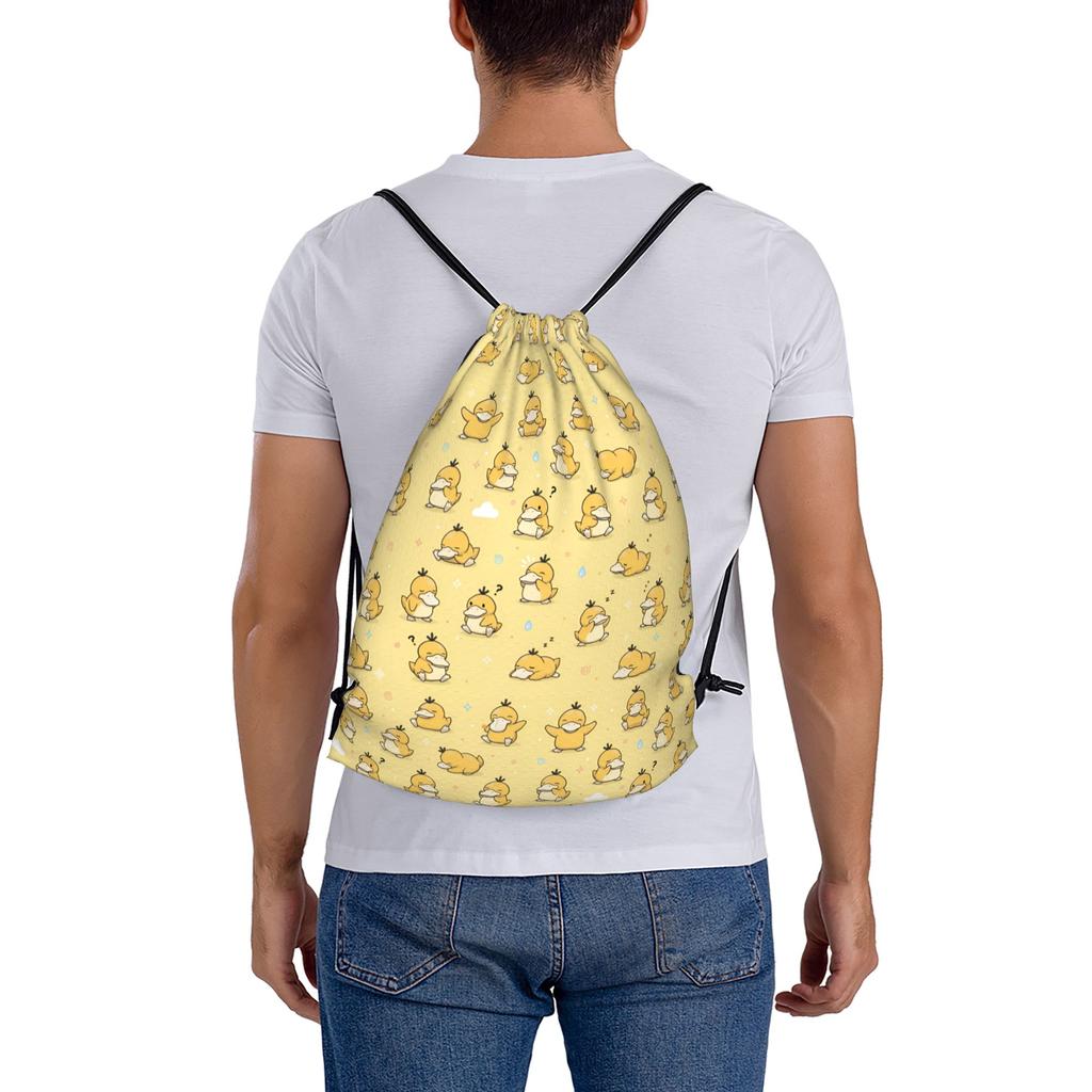 Custom P-Psyducks Drawstring Bag for Training Yoga Backpacks Men Women Cartoon Sports Gym Sackpack