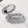 Wavy Edge Vintage Display Tray Mirror Face Dessert Storage Plate Embossed Cake Tray  Household Use
