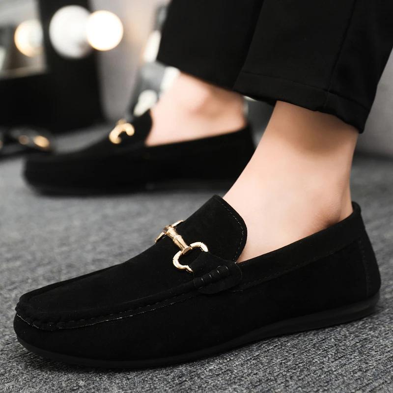 Brand de lux Modă Piele de căprioară Pantofi casual pentru bărbați Confort Respirabil Fără șireturi Pantofi pentru condus bărbați Pantofi mocasini bărbați Pantofi leneși bărbați Mocasini