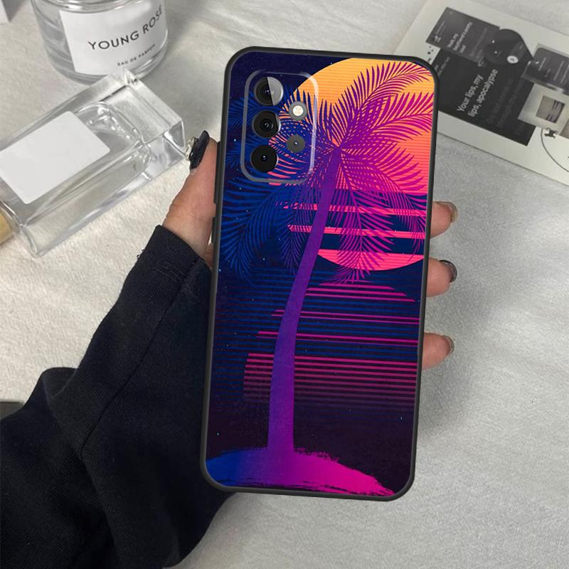 Retrowave Neon Palms Tree Case For Samsung Galaxy A54 A34 A14 A36 A56 A06 A13 A53 A32 A12 A22 A52 A35 A17 A16 A55 A15