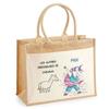Beach Bag - PLANETEE - Horse Trainers The Others Vs Me - Jute with Pocket - Printed Cotton France - 43x33 Cm