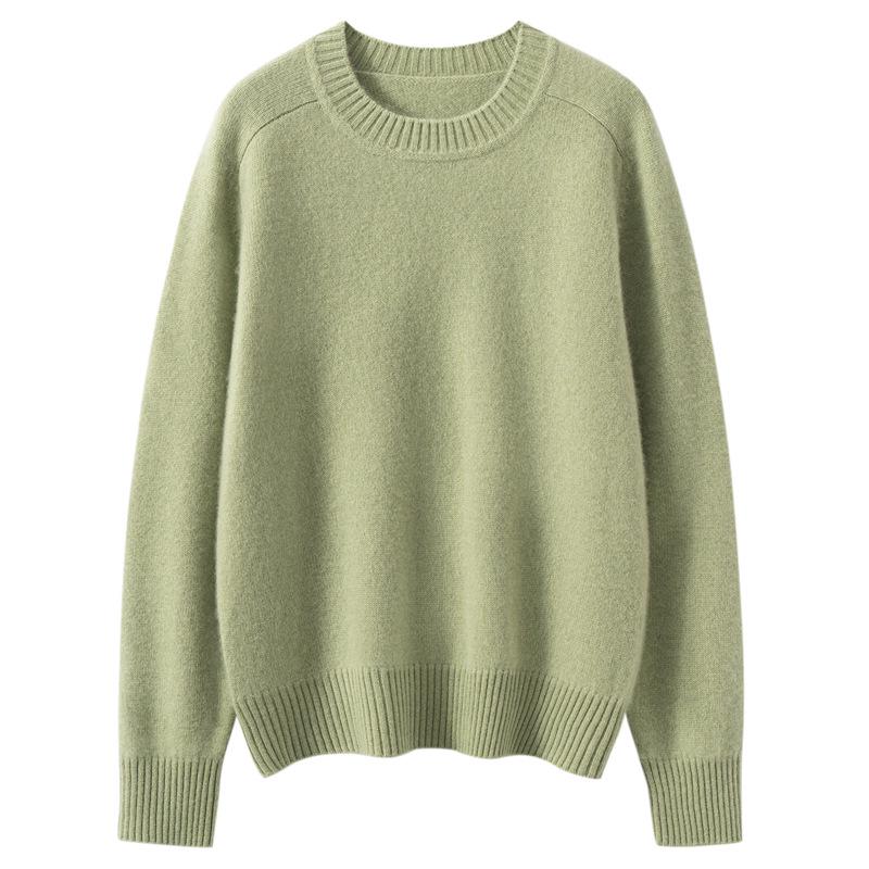 Soft, Skin-Friendly Cashmere Sweater – Stylish Saddle Shoulder, Round Neck, Loose Fit, Slimming Design for Autumn/Winter 2026 Women’s Collection