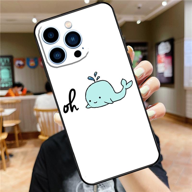 Sea Whale Narwhals Case For iPhone 17 16 15 13 12 11 14 Pro Max Mini Plus 16e 17 Air Bumper Cover Accessories