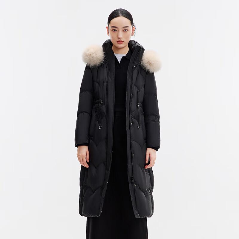 

Женский пуховик Qianrengang с капюшоном и воротником из лисьего меха L (170)