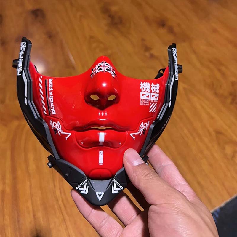 Cyber Punk Half Face Mask Mechanical Soldier Mask Cosplay Costumes Halloween Carnival Comic-Con Mask Party Bar Coser Props Gift