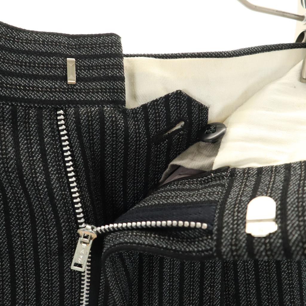 60s 70s vintage Striped Pattern Slacks pants Charcoal gray TALON ZIP Men's Used