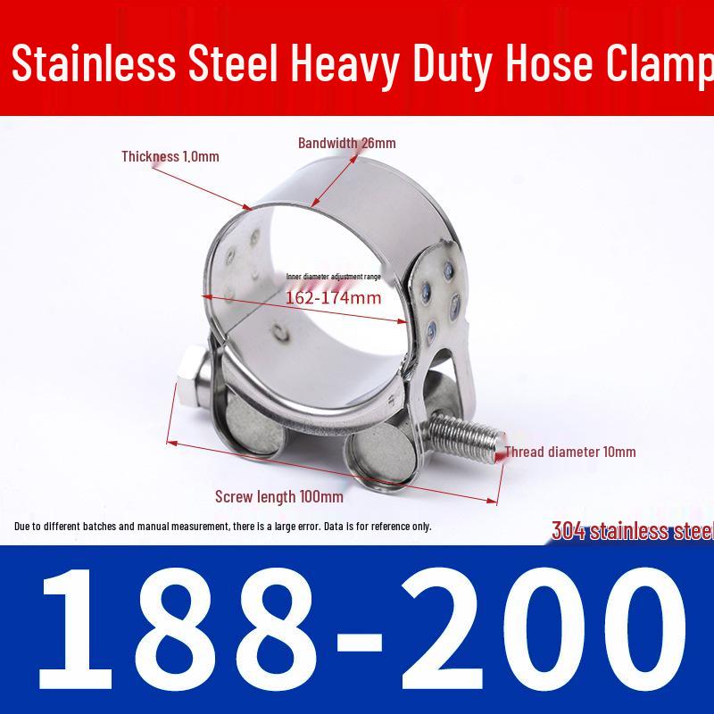 304 Stainless Steel European-Style Heavy-Duty Worm Drive Hose Clamp