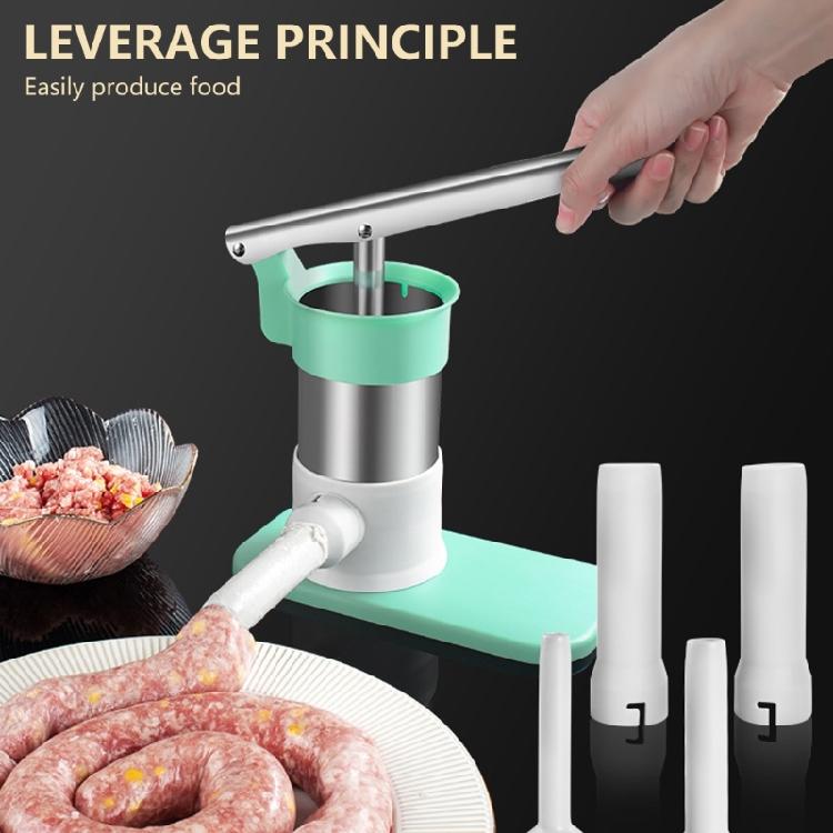 Delicate Stainless Steel Meat Stuffer Multifunctional Horizontal Sausage Stuffer Kitchen Meat Filler for Handmade Use