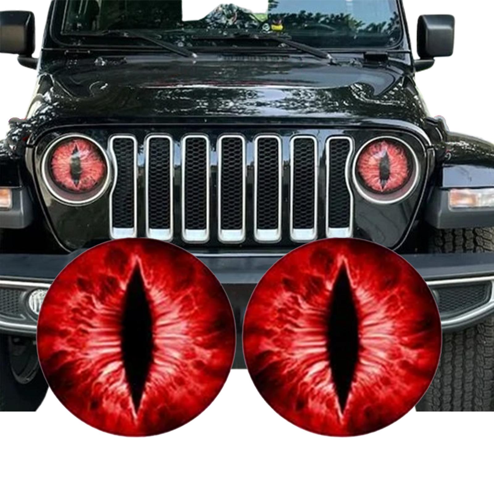 

Наклейки для фар Beast Eyes, наклейки з очима для фар Jeep, наклейка з круглими фарами, 3D стерео наклейка з очима, наклейка на фару, наклейка з круглим оком на фару