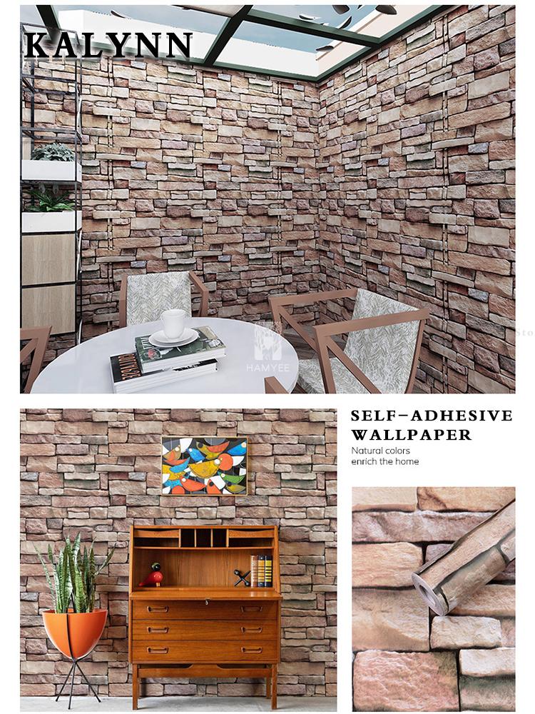 Ziegel Tapete Selbstklebend Abziehen und Aufkleben Graue Ziegel Kontaktpapier für Schlafzimmer Wohnzimmer Dekoration DIY Aufkleber
