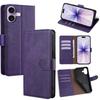 (iPhone 17, Purple) For iPhone 17 Case RFID Blocking Wallet Cowhide Texture Leather Phone Cover