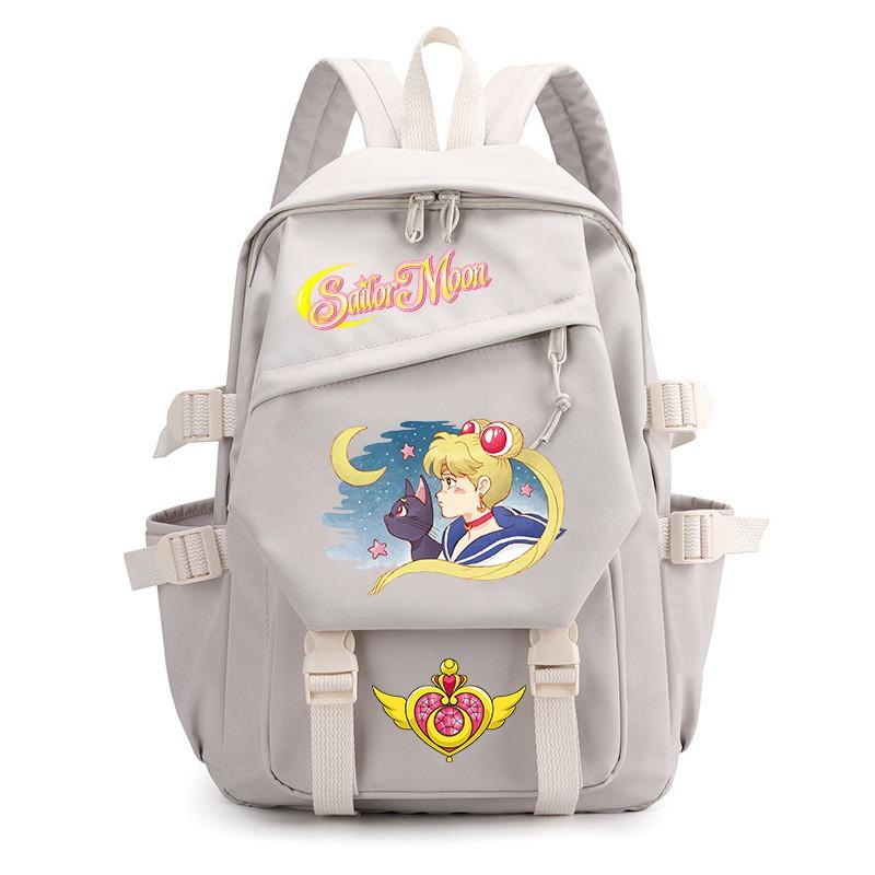 Zaino Stampa Anime Sailor Moon per Ragazzi Studenti Viaggio Leggero in Nylon Borsa Scolastica con Spallacci Imbottiti