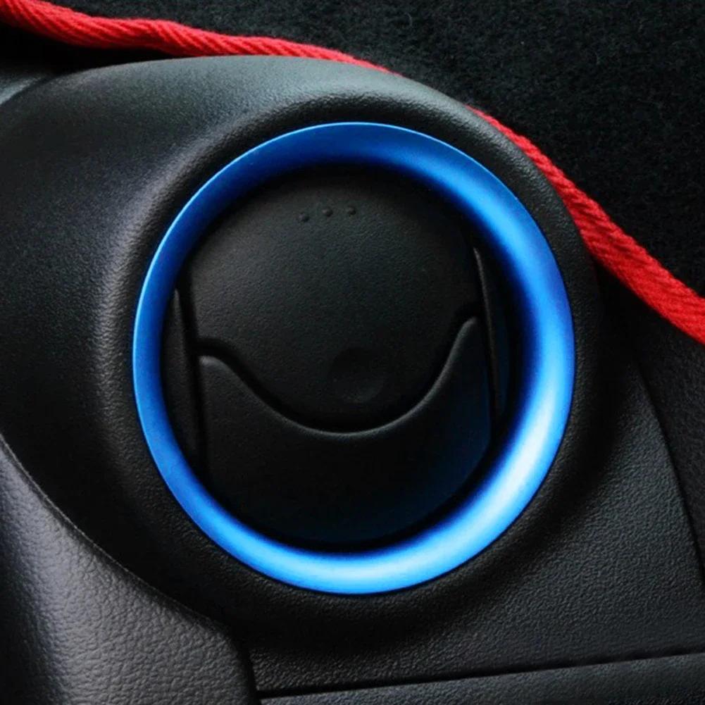 

Car Chrome A/C Air Vent Ring Cover Trim Styling Sticker Accessory For Nissan Versa Almera Latio 2012 2013 2014 2015 2016 2017 синій