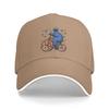 Cartoon Role Funny Cookie Monster Ride A Bike Beach Baseball Caps  Mens  Printing Trucker Cap For Women Sport Sun Hat