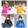 3 Pcs/Set Children Hat Scarf Glove Set Thickened Plush Ball Decor Color Matching Knitted Heat Retention Windproof Keep Warm Girls Boys Outdoor Gloves