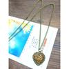 X325 Fashion Retro Ornament Leopard Print Peach Heart Necklace Sweater Chain Necklace Sweater Chain Couple Jewelry [Small]]