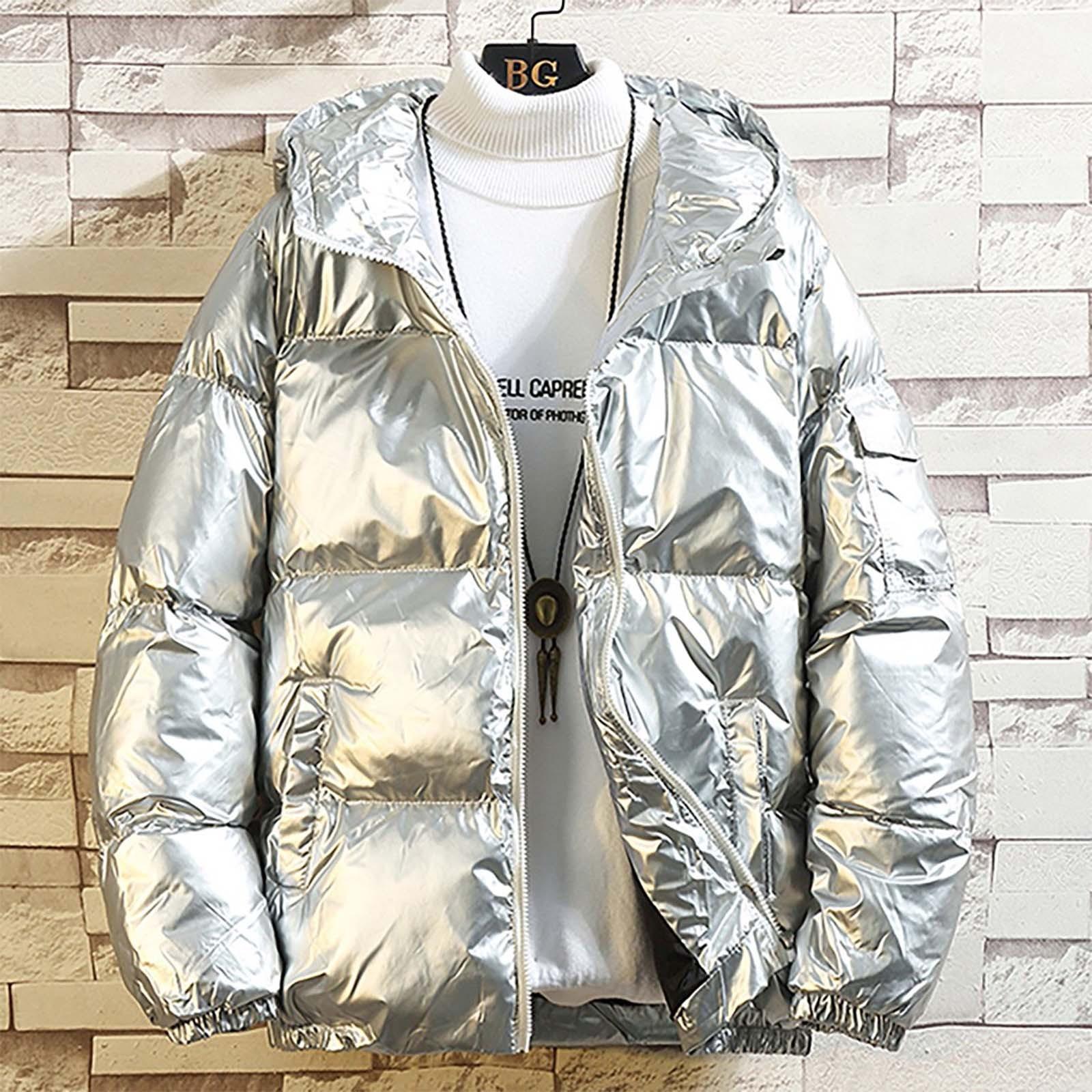 

Мужские зимние парки однотонные повседневные глянцевые теплые пуховики с капюшоном модные на молнии на флисовой подкладке куртки-пуховики XXXXXL серебряный