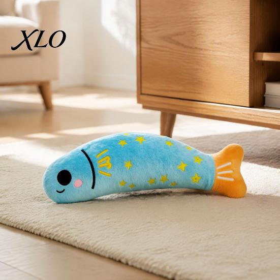 Cat Boredom Relief Toys Catnip Fish Toy, Squeaky Linen Chew Hugging Kicker Toy Kitten for Indoor Cats Biting Kicking Interactive Exercise