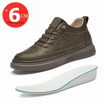 Nuove Scarpe con Rialzo da Uomo 6cm Scarpe Casual da Uomo Sneakers con Rialzo Pelle Bovina Autentica Scarpe Designer per il Tempo Libero Aumento di Altezza Scarpe più Alte