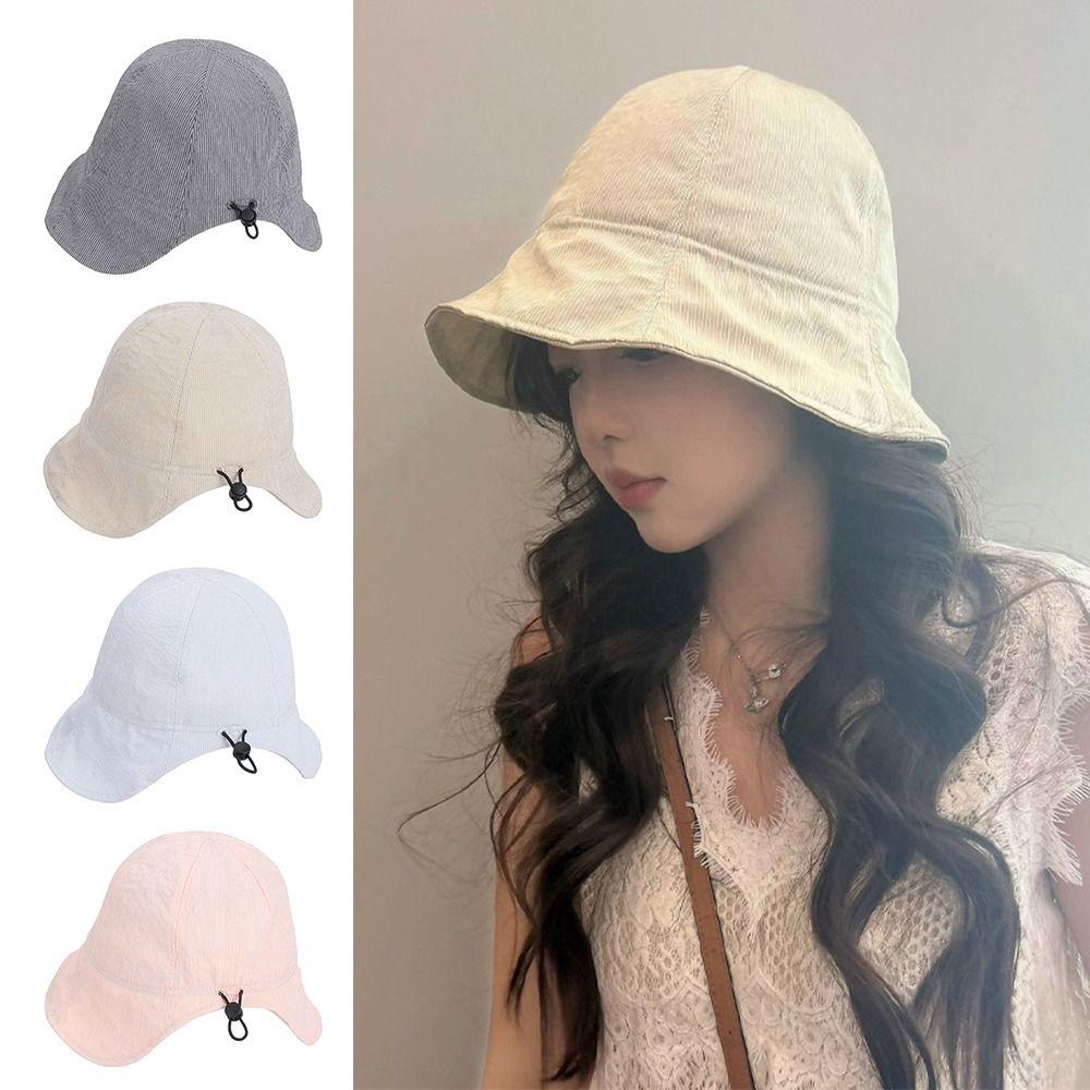 Fashion Breathable Fisherman Hat Foldable Adjustable Bucket Hat Big Eave Summer Hat Women