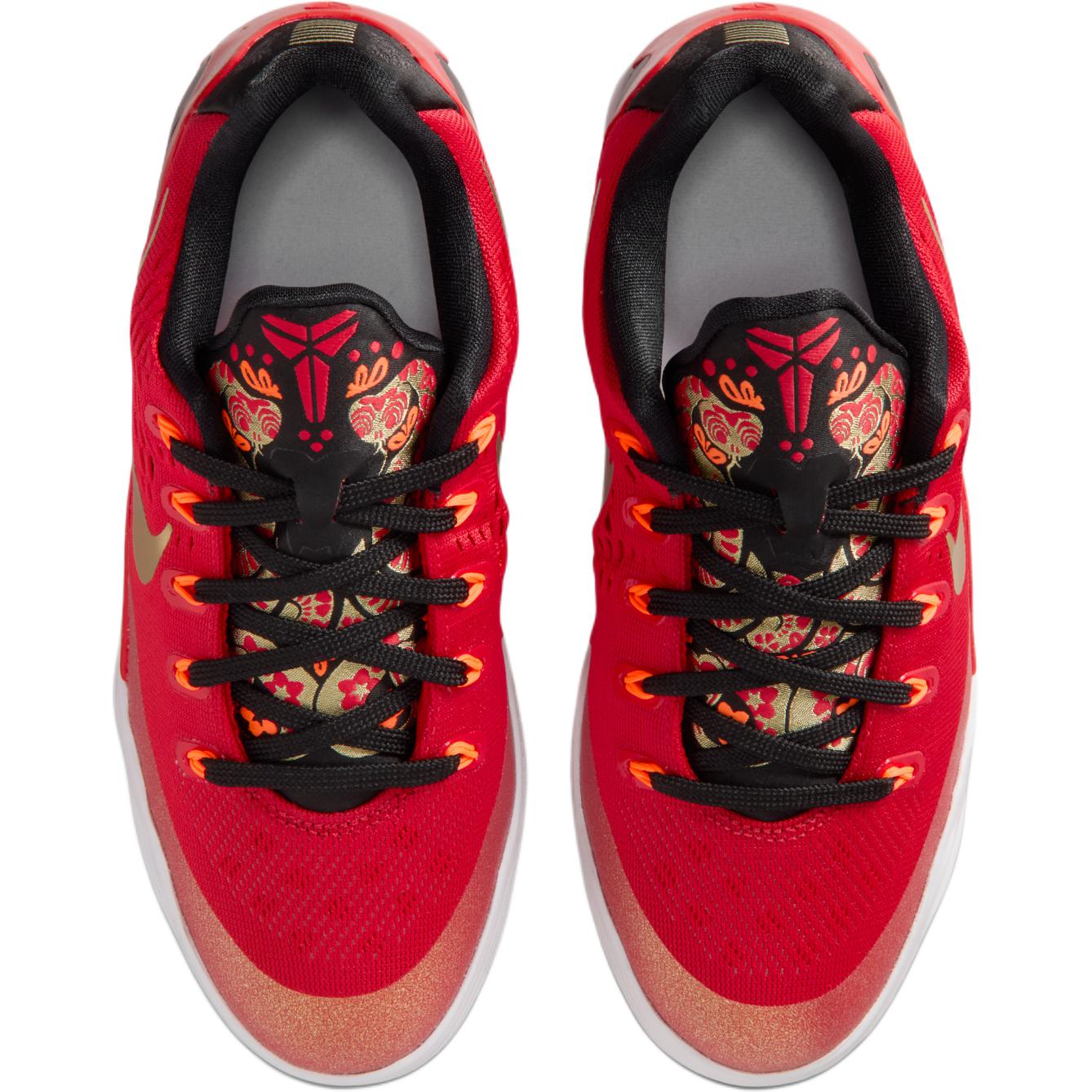 

Nike Kobe 9 EM GS China 2025 Kids Sneakers Red University-Red Metallic-Gold-Black IM9569-600 38.5