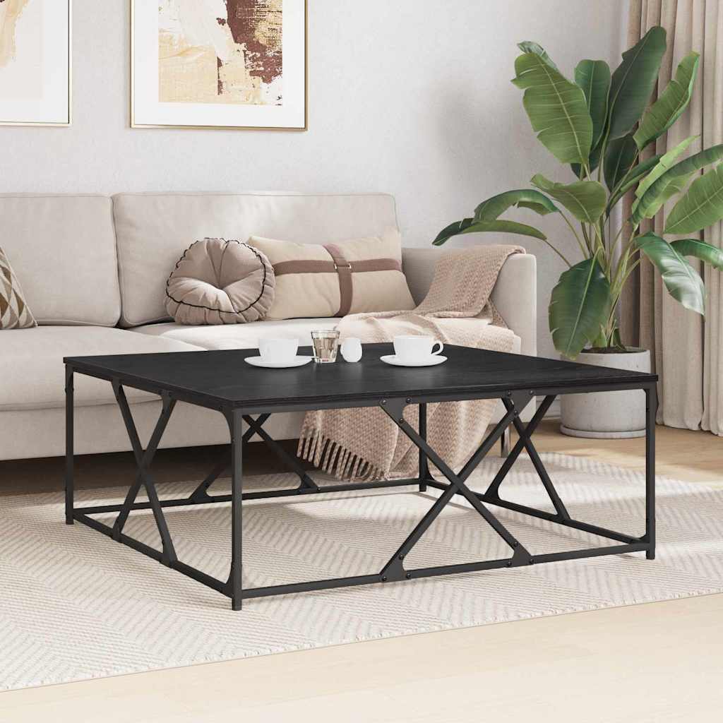 Coffee Table Black Oak Look 100 x 100 x 40 cm Wood Based Material