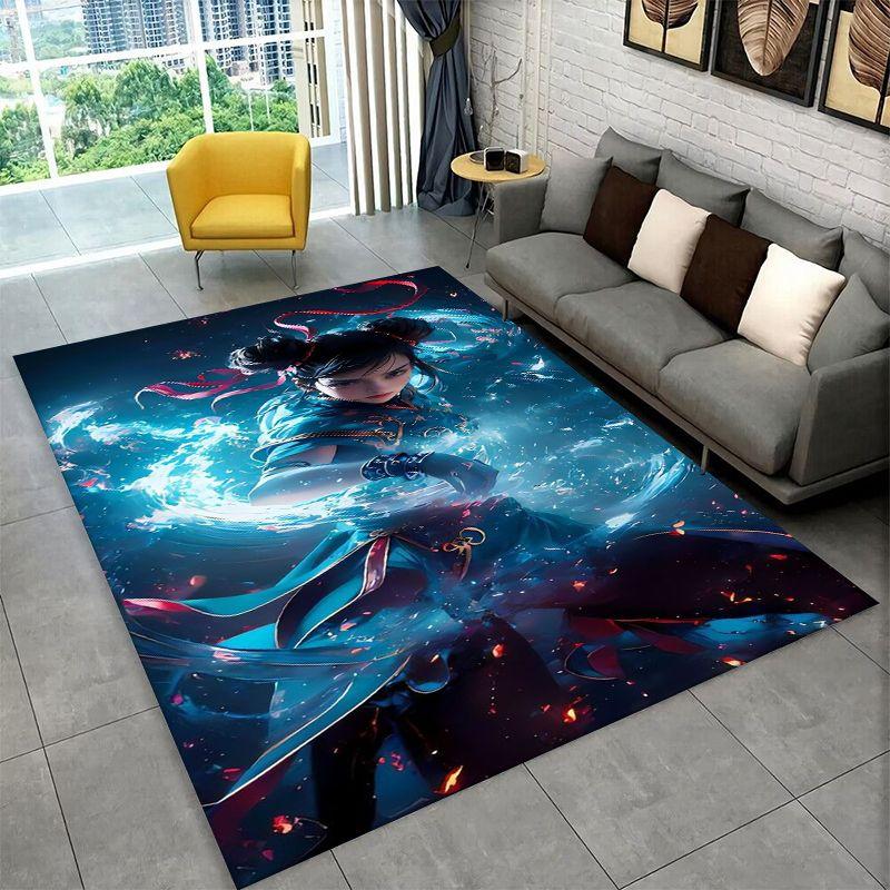 Retro Street Fighter Games Cartoon Carpet Rug for Bedroom Living Room Sofa Playroom Doormat Home Decor,Kid Area Rug Non-slip