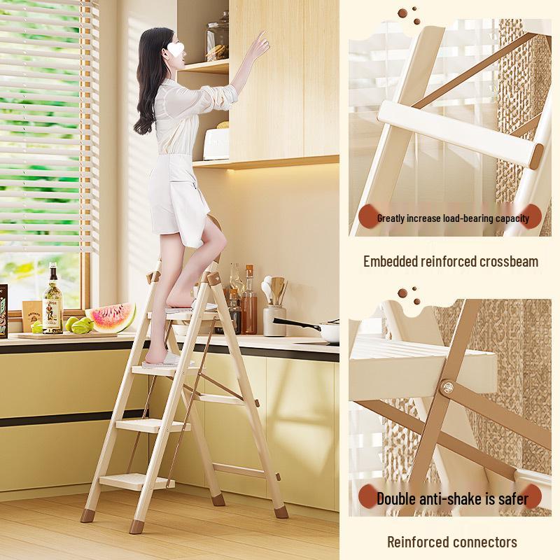 Πολυλειτουργική Τηλεσκοπική Σκάλα Α-Πλαισίου Διπλής Χρήσης από Ανθρακούχο Χάλυβα & Πτυσσόμενη Κρεμάστρα Ρούχων Εσωτερικού Χώρου