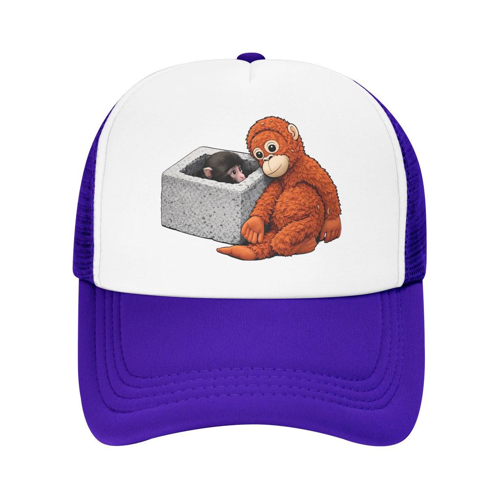 Punch Monkey Netz Baseballkappen für Erwachsene Sport Trucker Arbeiterkappe Papa Hut Verstellbar Polyester Golfmützen Sommer Trucker Kappe