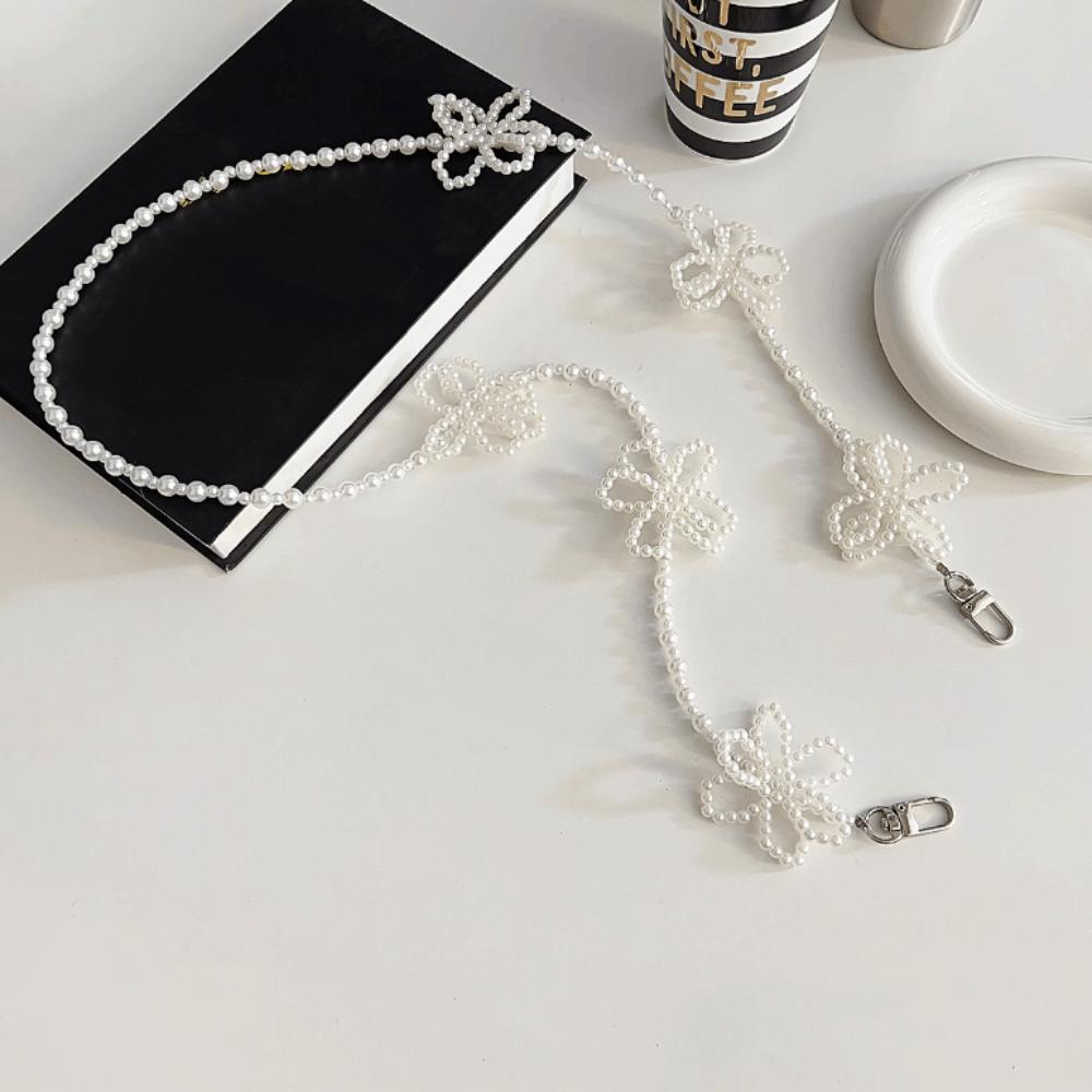 Pearl Beads Phone Lanyard Bowkont Mobile Phone Crossbody Strap  Mobile Phone Pendant