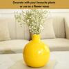 Metallische Blumenvase für Heimdeko Wohnzimmer Büro Hochzeit| Tischdeko für Feste Geburtstag Sonnengelb 1 Stück