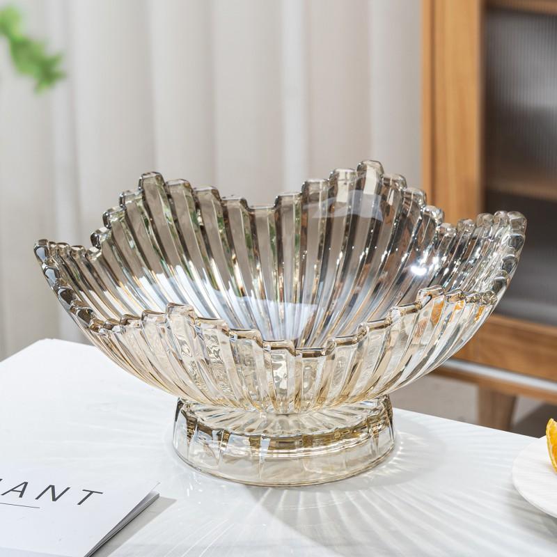 Rotating Crystal Glass Fruit Bowl Set