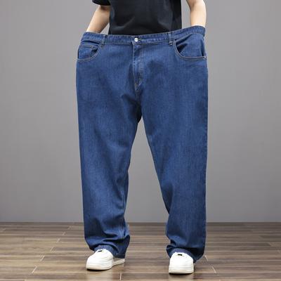 Thick Leg Wide Leg Jeans Men's Straight Leg Loose Foot Pants Wide Leg Elastic Plus Size
