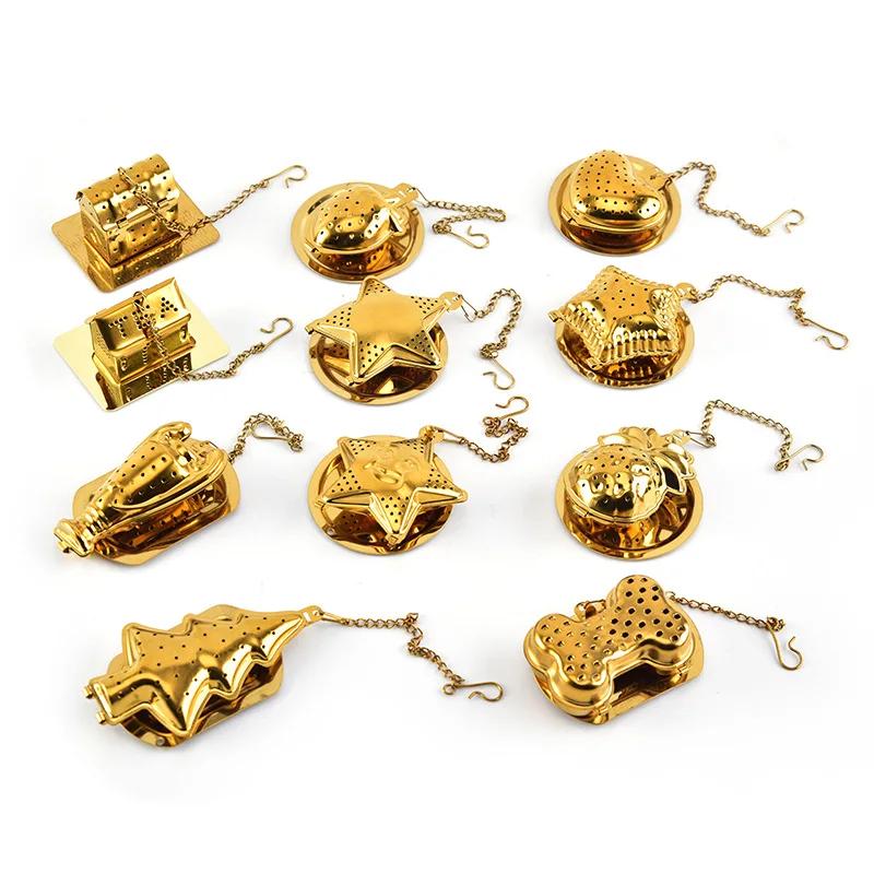 Tea Maker Stainless Steel Tea Gold Infuser Sphere Mesh Strainer Coffee Diffuser Handle Ball Herb Spice Filter Tea Difusor Filter