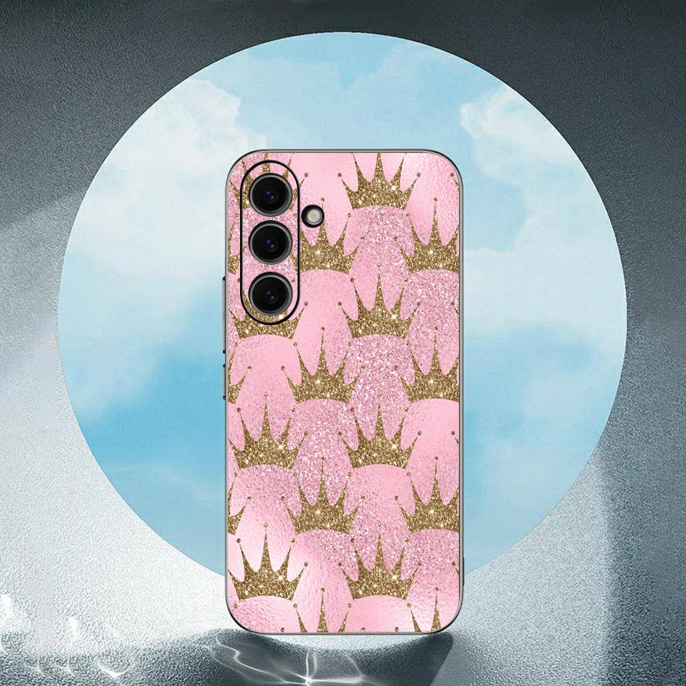 Crown For Samsung Galaxy S25 S24 S23 Ultra S22 S21 Plus S20 Black Soft Silicone Protective Case