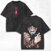 Jujutsu Kaisen Gojo Satoru T-shirt Men Women Clothing Harajuku Vintage Washed T Shirt Casual Short Sleeve Tees Tops