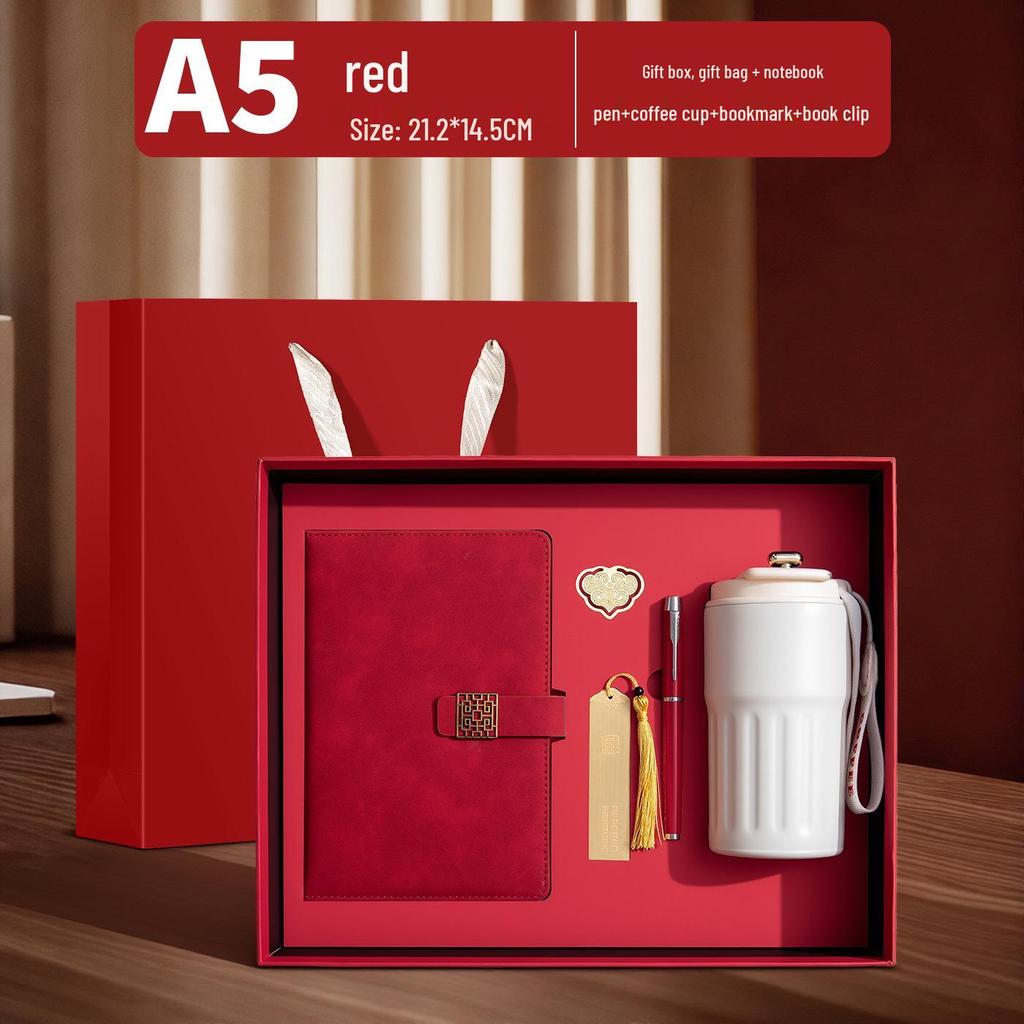 Custom A5 Notebook Gift Set - Holiday or Graduation Souvenir with Personalized Logo for Corporate or Business Gifting
