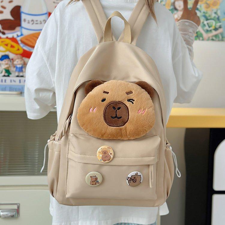 Schultasche Kapibara Capybara Tasche für Damen 1011 neue Canvas-Tasche niedliche Schultasche Schüler Kinder Rucksack Rucksack für Damen
