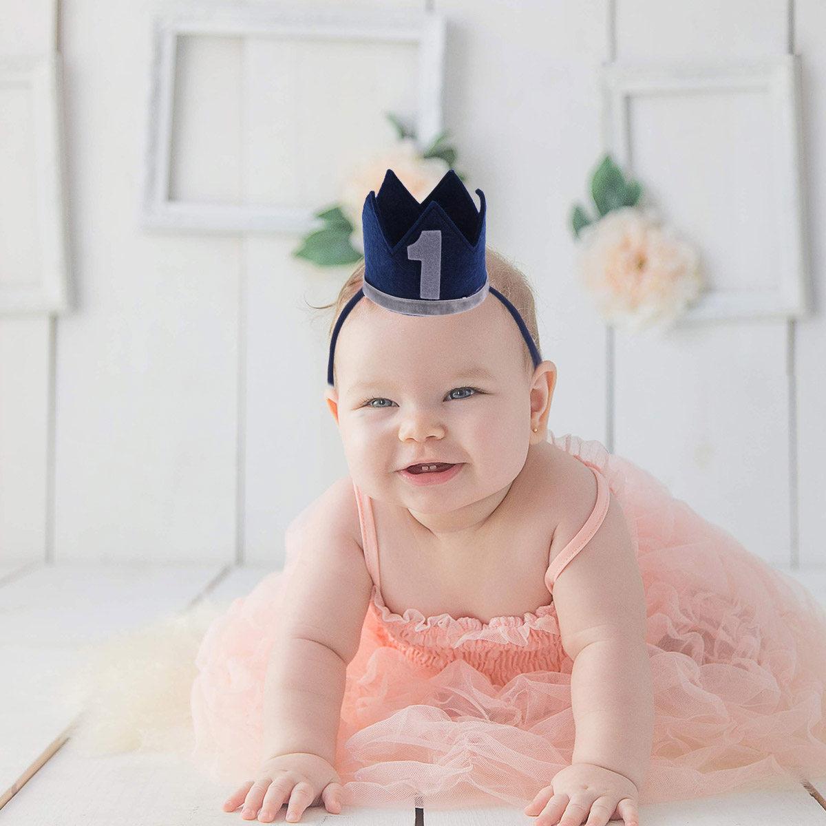 Crown Hat Birthday Crown Hairband for Party Hat Festive Accessory Prince Princess Costume Headpiece Photo Prop 8X8X7.3CM